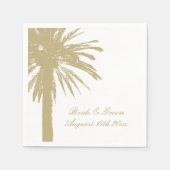 Tropische strand bruiloft servetten met palmboom l (Voorkant)