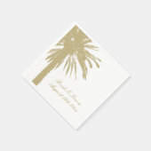 Tropische strand bruiloft servetten met palmboom l (Hoek)