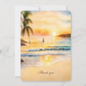 Tropische strand bruiloft Sjabloon Kaart (Achterkant)