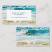 Tropische strand bruiloft website informatiekaartje (Voorkant / Achterkant)