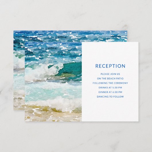 Tropische strand bruiloftsreceptie informatiekaartje (Voorkant / Achterkant)