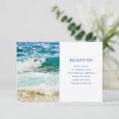 Tropische strand bruiloftsreceptie informatiekaartje (Staand voorkant)