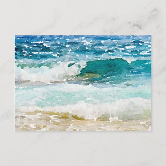 Tropische strand bruiloftsreceptie informatiekaartje (Achterkant)