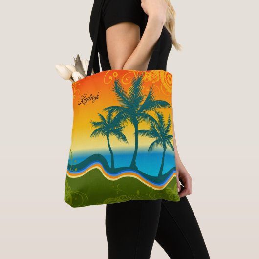 Tropische strand Canvas tas (Dichtbij)