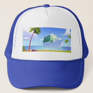 Tropische strand cruise schip truckerhoed trucker pet