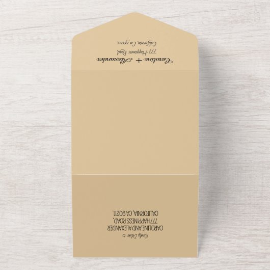 Tropische strand Destination Elegant RSVP QR Code  All In One Uitnodiging (Buitenkant)