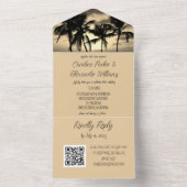 Tropische strand Destination Elegant RSVP QR Code  All In One Uitnodiging (Binnen)