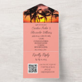Tropische strand Destination Elegant RSVP QR Code All In One Uitnodiging (Binnen)