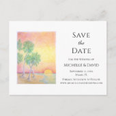 Tropische strand Destination Wedding Save the Date Aankondigingskaart (Voorkant)