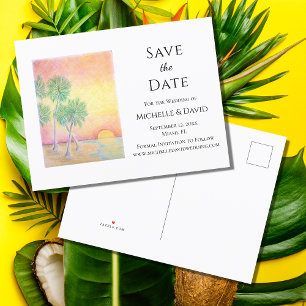 Tropische strand Destination Wedding Save the Date Aankondigingskaart