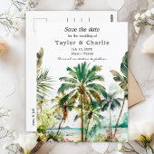 Tropische strand Destination Wedding Save the Date Briefkaart