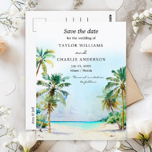 Tropische strand Destination Wedding Save the Date Briefkaart