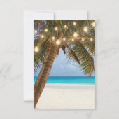 Tropische Strand en String Lights Bruiloft RSVP (Achterkant)