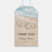 Tropische  strand hart kust bruiloft gunst cadeaulabel (Voorkant)
