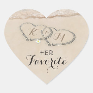 Tropische strand hart kust bruiloft Haar favorie Sticker