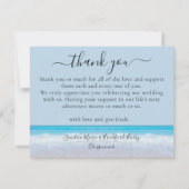 Tropische Strand Harten in Zand Bruiloft Bedankkaart (Achterkant)