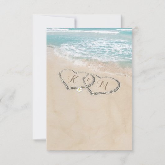 Tropische strand hartshore Weddenschap RSVP (Achterkant)