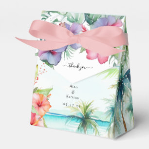 Tropische Strand Hibiscus Favor Doos Bedankdoosjes