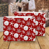 Tropische Strand Kerst Rode Zand Dollar Zeester Groot Cadeauzakje