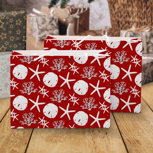 Tropische Strand Kerst Rode Zand Dollar Zeester Groot Cadeauzakje