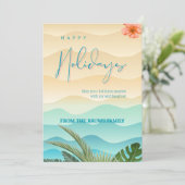 Tropische strand kerstkaart  (Staand voorkant)