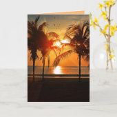 TROPISCHE STRAND KERSTKAARTEN KAART (Gele Bloem)