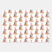 Tropische Strand Kerstman Flamingo Inpakpapier Vel (Voorkant 2)