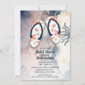 Tropische Strand Koraal Slippers Bruidsdouche Kaart (Voorkant)