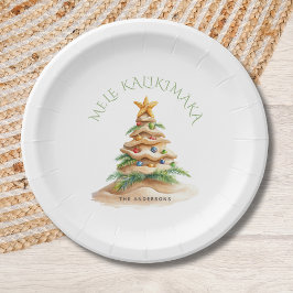 Tropische strand Mele Kalikimaka Kerstboom Papieren Bordje