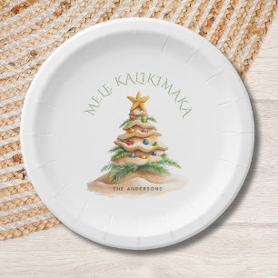 Tropische strand Mele Kalikimaka Kerstboom Papieren Bordje