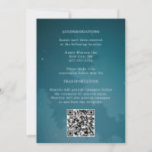 Tropische Strand Nacht Palm Tree Lights Wedding Kaart (Achterkant)