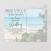 Tropische strand Ocean Blue Destination Uitnodiging Briefkaart (Achterkant)