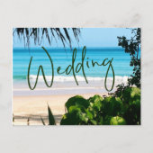 Tropische strand Ocean Blue Destination Uitnodiging Briefkaart (Voorkant)