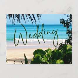 Tropische strand Ocean Blue Destination Uitnodiging Briefkaart