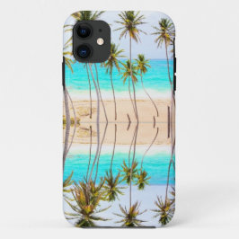 Tropische strand Ocean Palms met reflectie iPhone 11 Hoesje