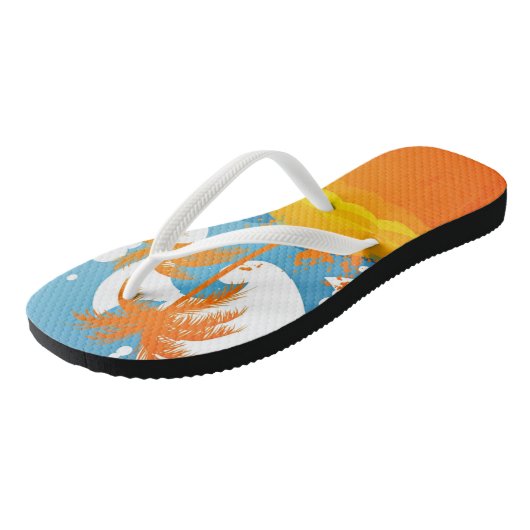 Tropische strand Ocean Waves Palms Abstract Teenslippers (Schuin)
