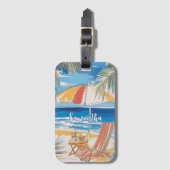 Tropische strand ontsnapping - gepersonaliseerde z bagagelabel (Voorkant (verticaal))