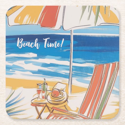 Tropische strand ontsnapping - gepersonaliseerde z kartonnen onderzetters (Voorkant)