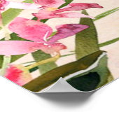 tropische strand orchidee bloemenbruiloft zitgrafi poster (Hoek)