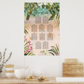 tropische strand orchidee bloemenbruiloft zitgrafi poster (Keuken)