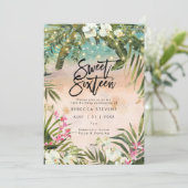 tropische strand orchidee zoet 16 uitnodiging (Staand voorkant)