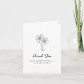 Tropische Strand Palm Bomen Bestemming Bruiloft Bedankkaart (Voorkant)