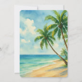 Tropische Strand Palm Bomen Bestemming Bruiloft Kaart (Achterkant)