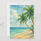 Tropische Strand Palm Bomen Bestemming Bruiloft Kaart (Achterkant)