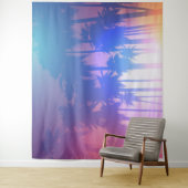 Tropische Strand Palm Bomen Silhouet Oceaan Wandkleed (In situ)