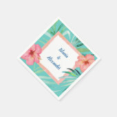 Tropische Strand Palm Hibiscus Huwelijk & Douche Servet (Hoek)