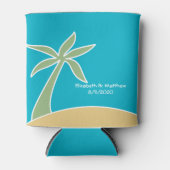 Tropische Strand Palm Tree Bruiloft Favor Koeler (Voorkant)