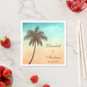 Tropische Strand Palm Tree gepersonaliseerde bruil Servet (Insitu)