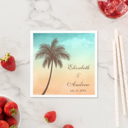 Tropische Strand Palm Tree gepersonaliseerde bruil Servet (Insitu)