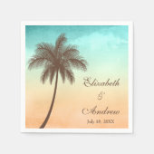 Tropische Strand Palm Tree gepersonaliseerde bruil Servet (Voorkant)